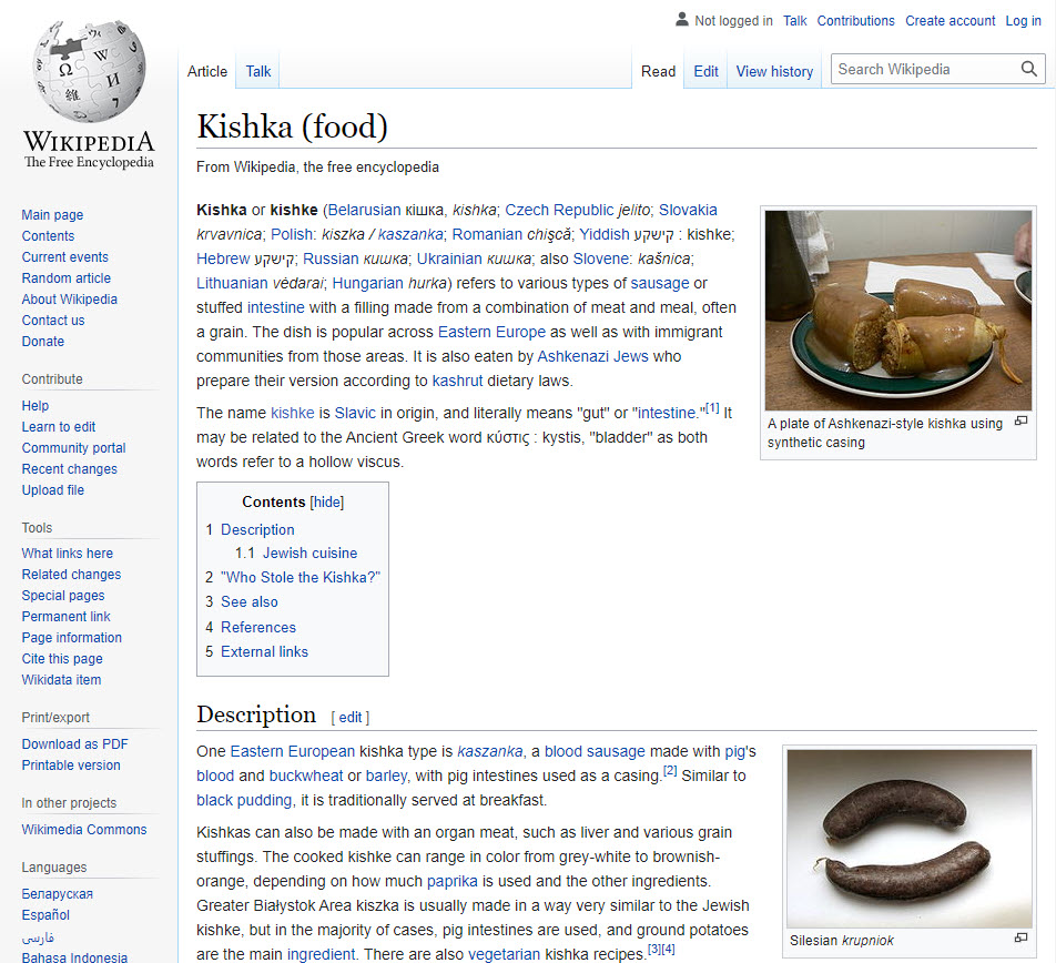 Kishka (food) Wikipedia