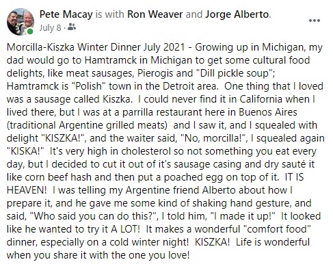 Morcilla July 2021 - Description