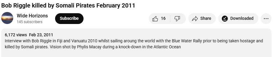 Bob Riggle killed by Somali Pirates February 2012-2