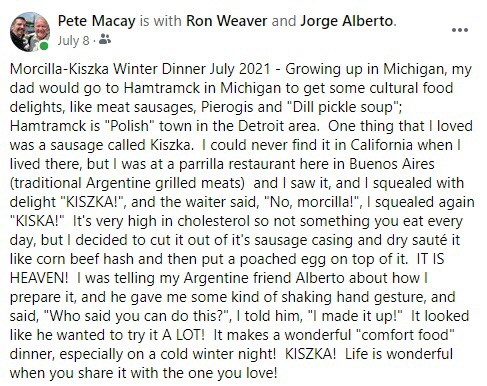 Morcilla July 2021 - Description