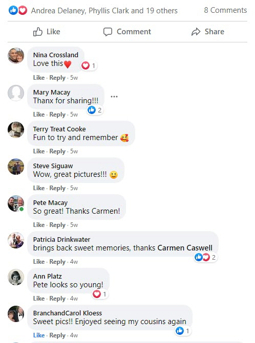Aunt Rose's approx 1982-comments